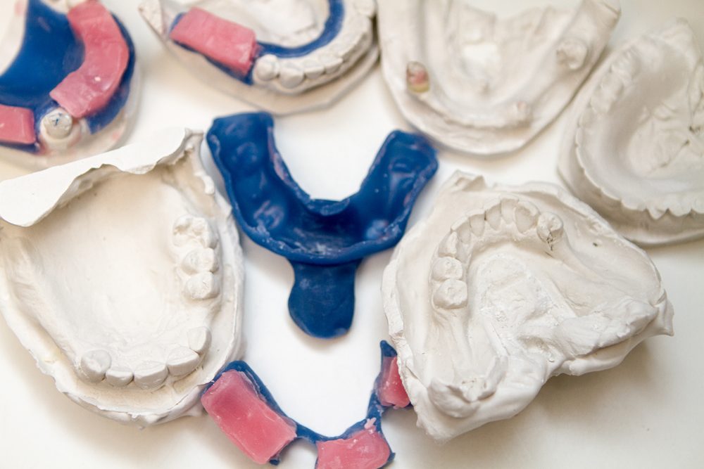 A close up of some plaster casts